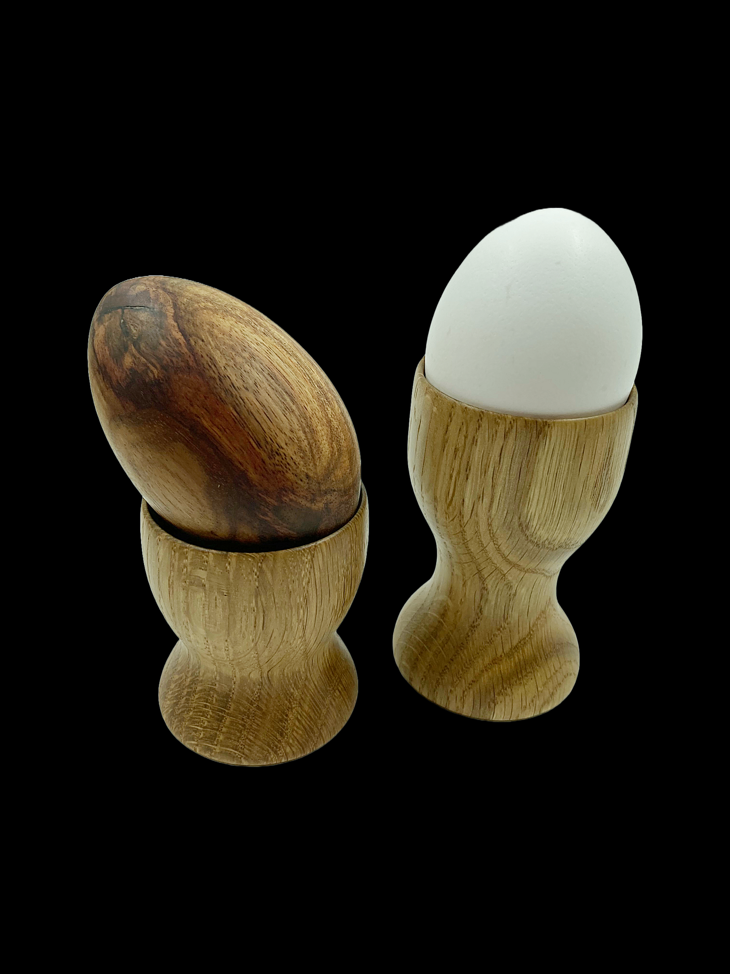 Wooden eggs & egg cups