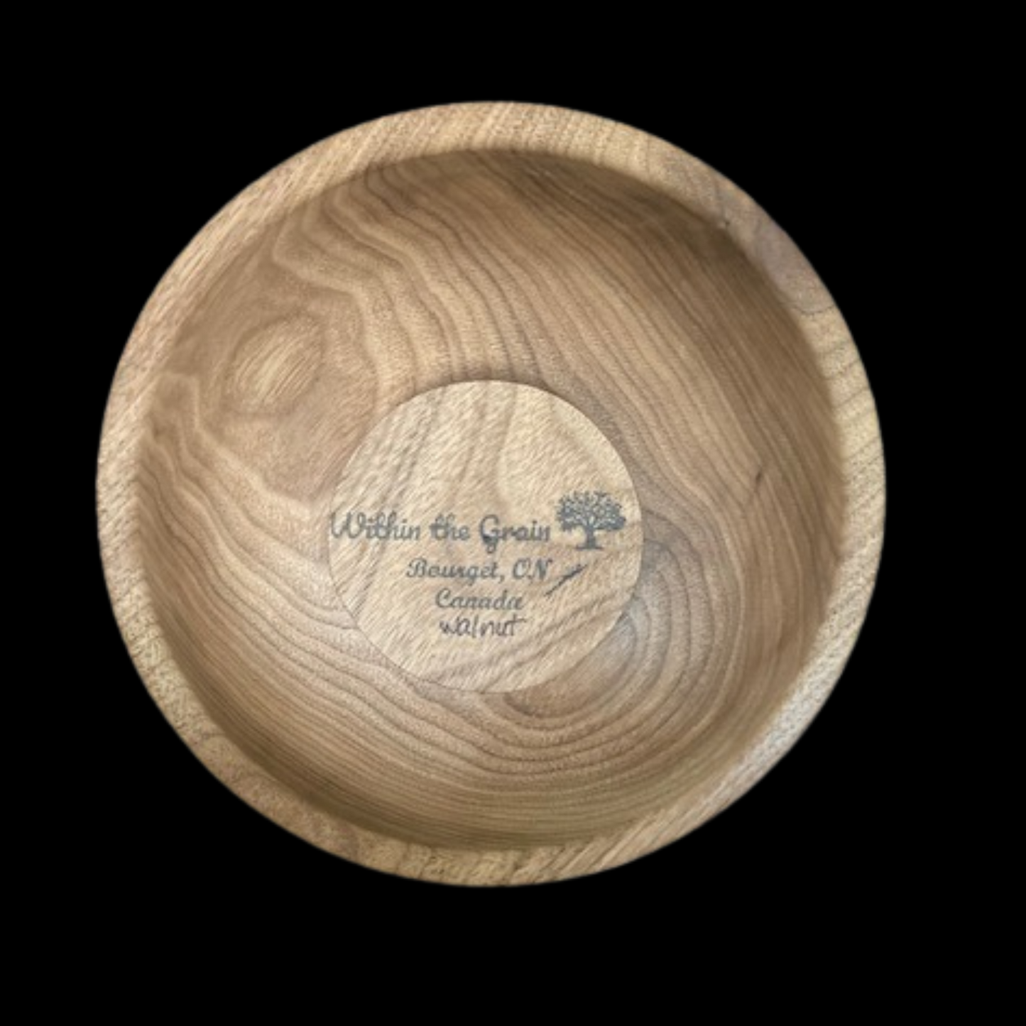 Walnut bowl with epoxy inlay