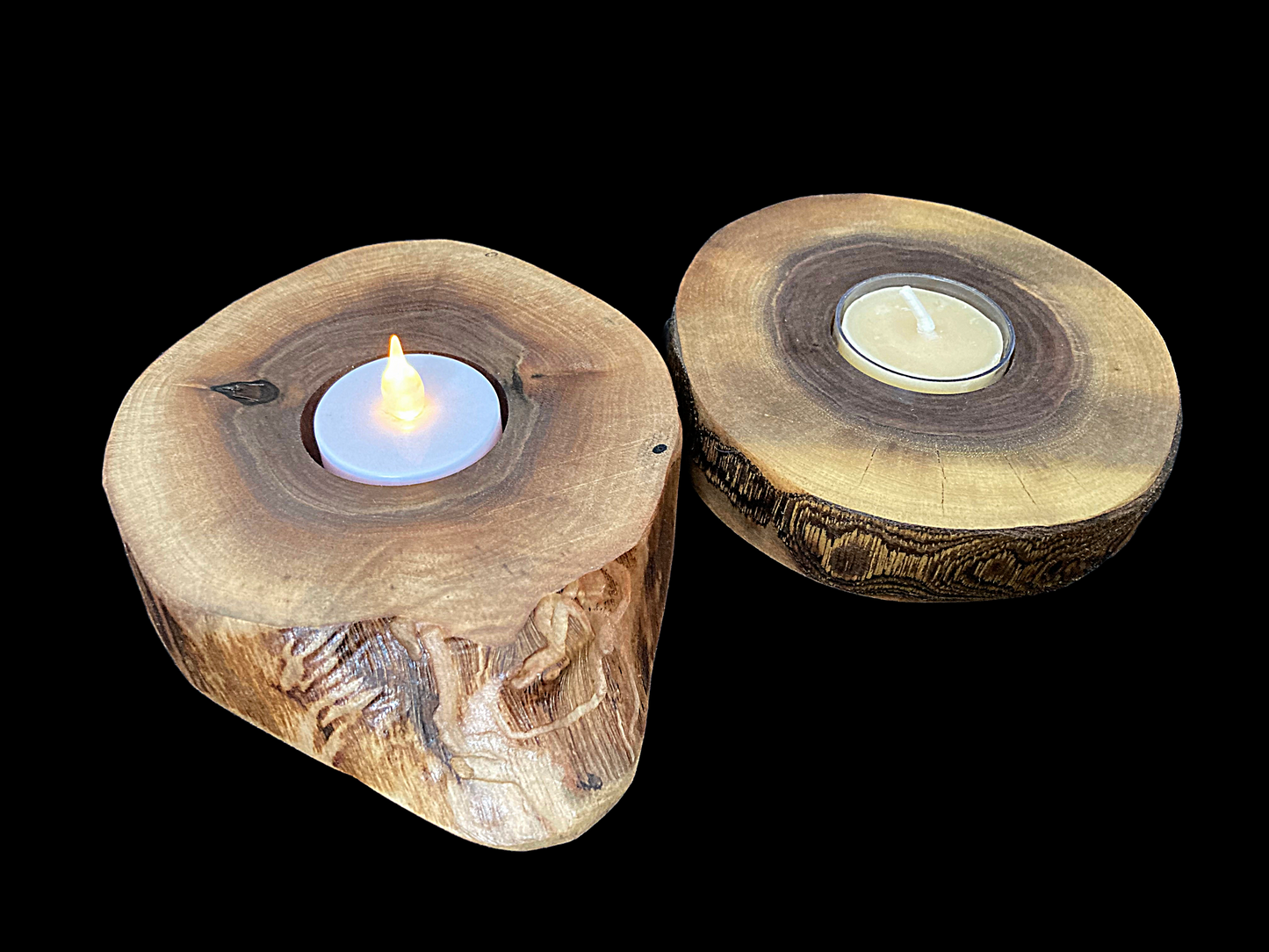 Walnut tealight holder
