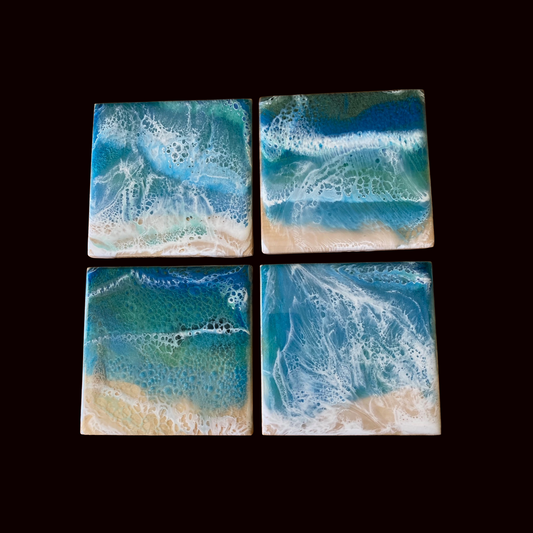 Epoxy-maple coasters