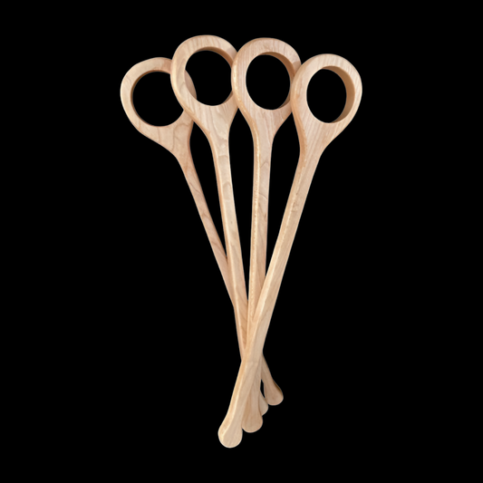 Wooden dough whisk